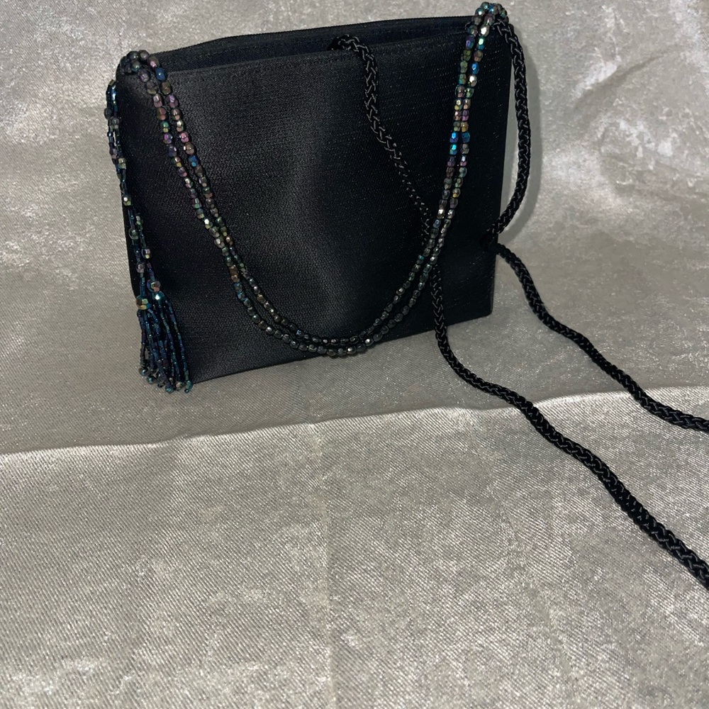 Elegant Black Beaded Evening Bag